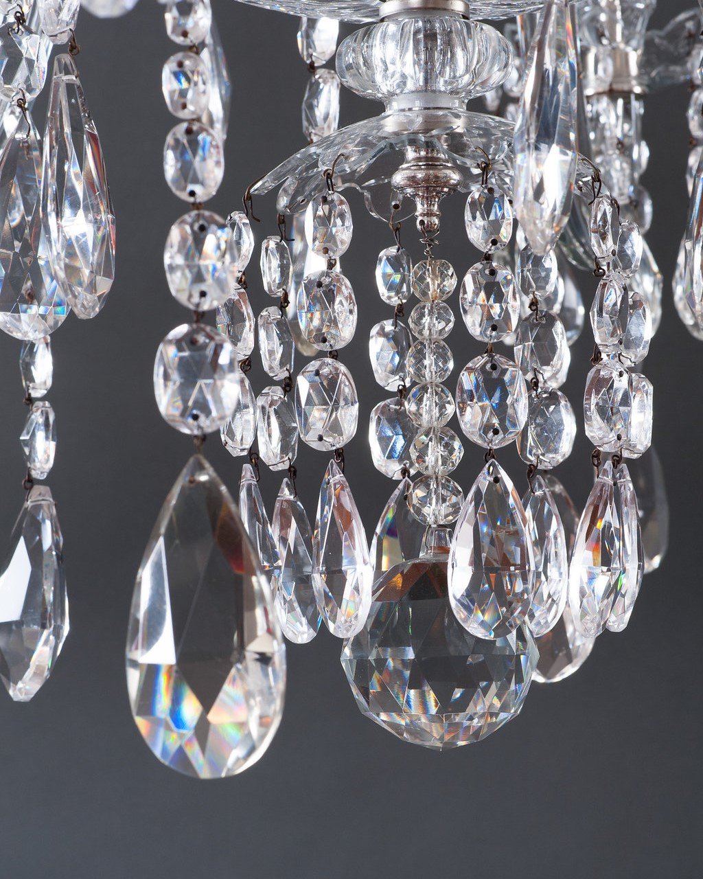 Perry & Co 12 Branch Antique Crystal Chandelier 5