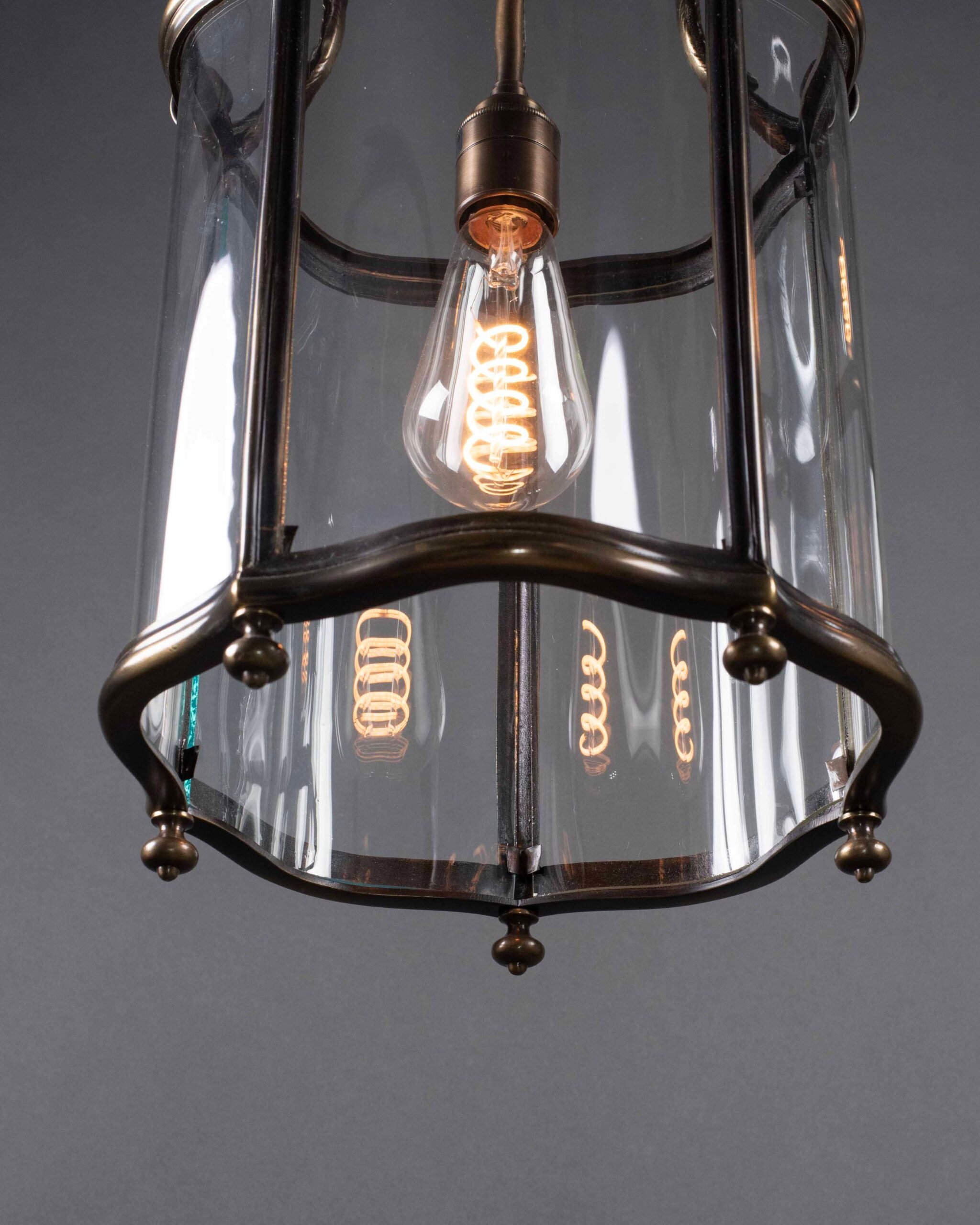A fine pair of antique serpentine lanterns by Faraday & Son 2