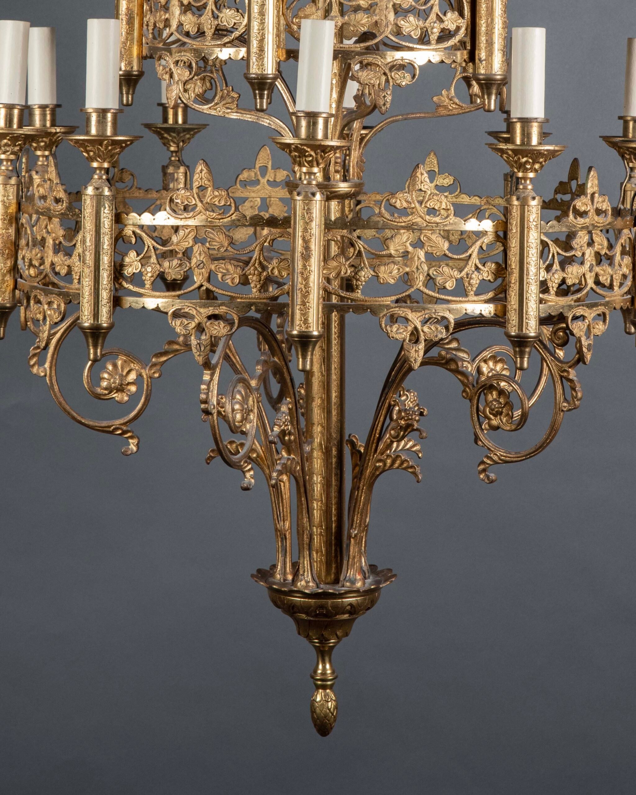 Bottom detail section from a pair of gothic chandeliers