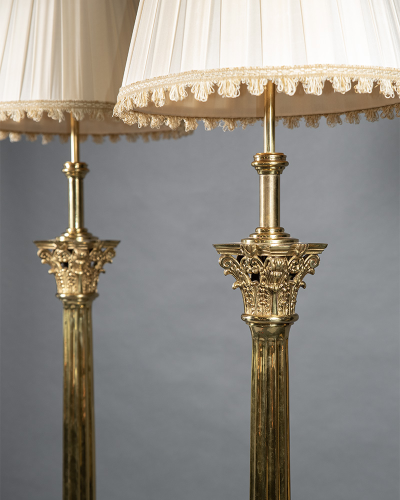 Pair of Corinthian column floor lamps 2