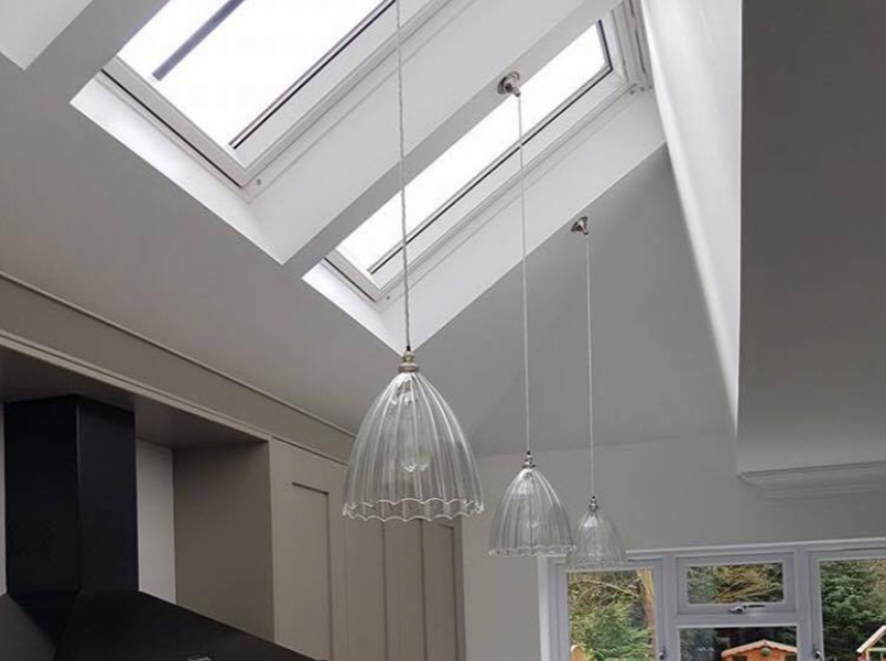 Designer Lighting Pendant Lights Installed On Sloping Ceiling - Kitchen Lights For Angled Ceiling
